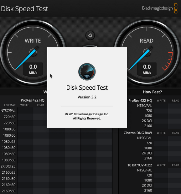 Blackmagic DiskSpeed Test For Mac