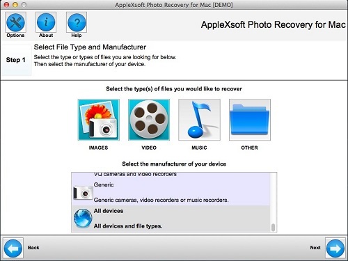 AppleXsoft photo recovery for Mac
